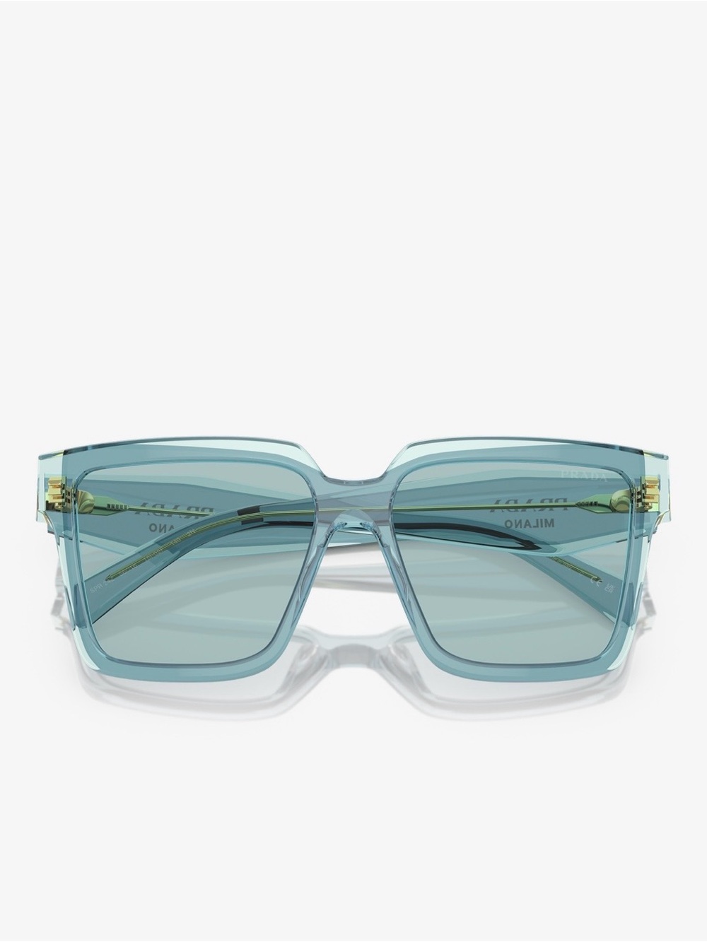 Women's Transparent Blue Sunglasses comes without case.